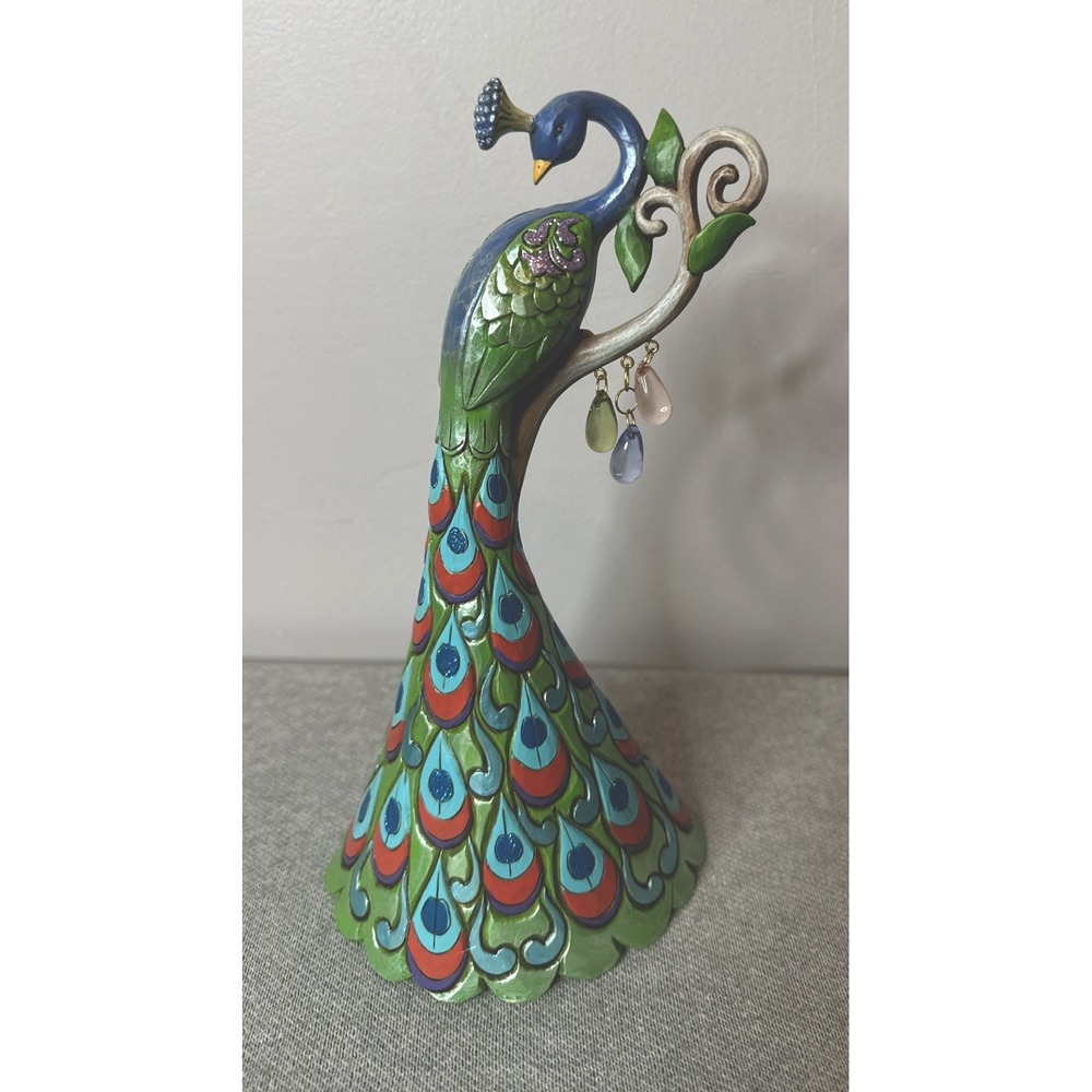 Jim Shore Peacock Bird Heartwood Creek Spring  Statue RARE Folk Art 2015